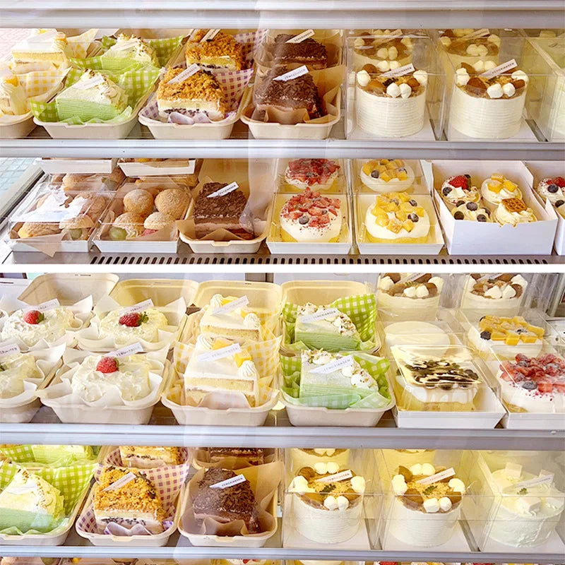 10/20pcs Disposable Bento Food Containers Biodegradable Baking Dessert Cake Bowl Burger Snack Boxes Microwavable Office Lunchbox