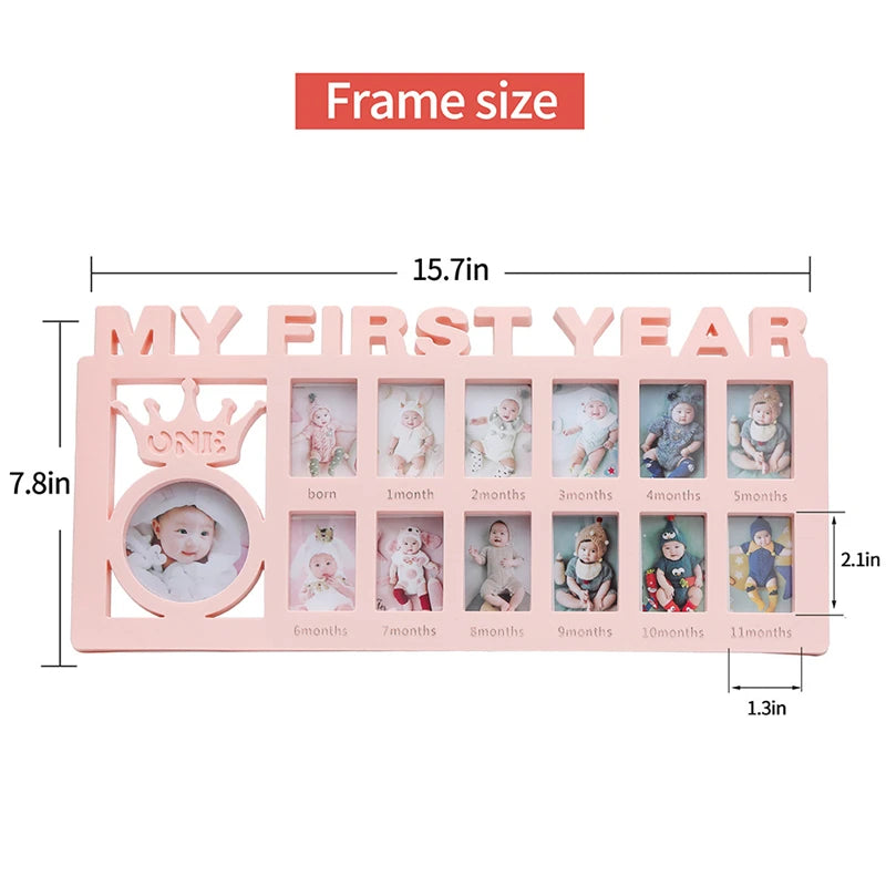 Baby Keepsake Frame 0-12 Months Pictures My First Year Photo Frame Newborn Memory Gifts Souvenirs Photo Frame For Babies