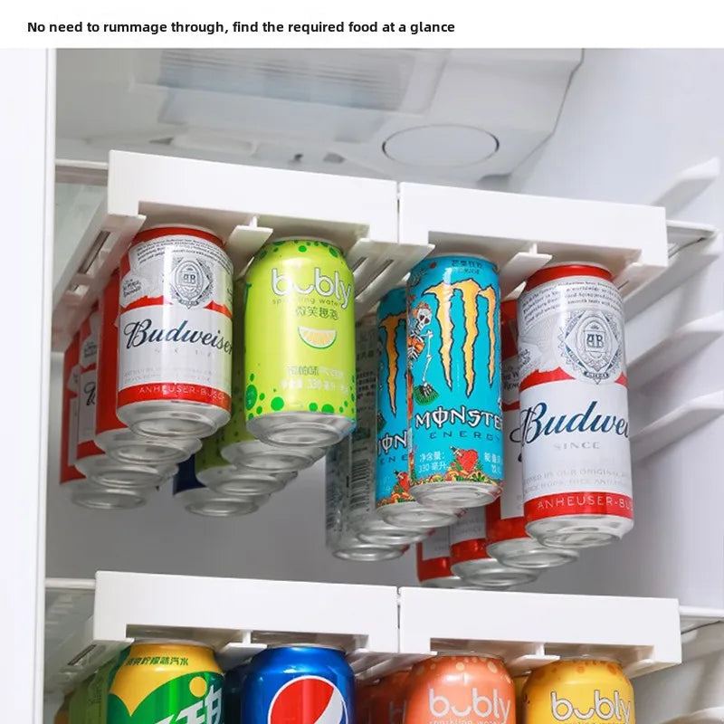 Refrigerator Storage Cabinet Drawer Can Dispenser Beverage Rack Plastic Food Storage Rack  Fridge Organizer Kitchen