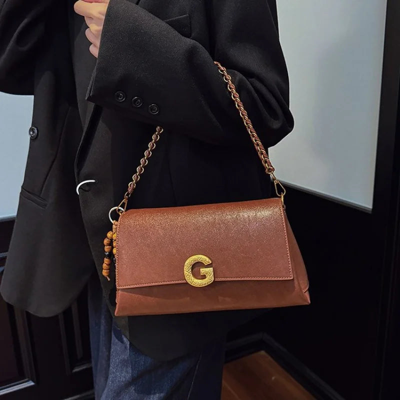 Women's Handbag Made Of Rivulet-Printed Leather Boasting Lisbon Commuter Vintage Spacious Daily Look