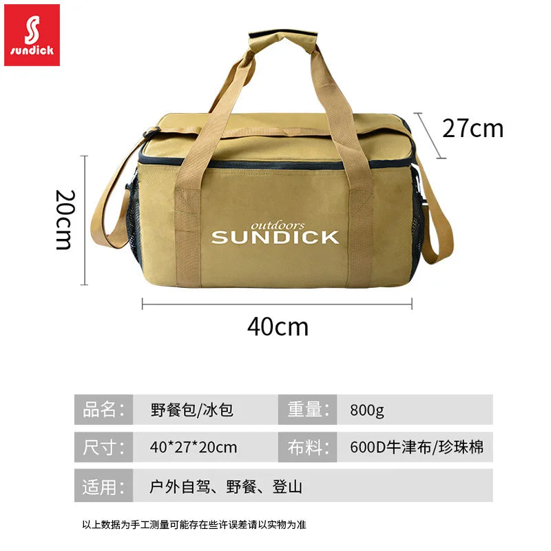 Outdoor cooking set - set of pots and gas tanks - shock-proof picnic bag - storage bag for camping utensils - ice bag - large ca