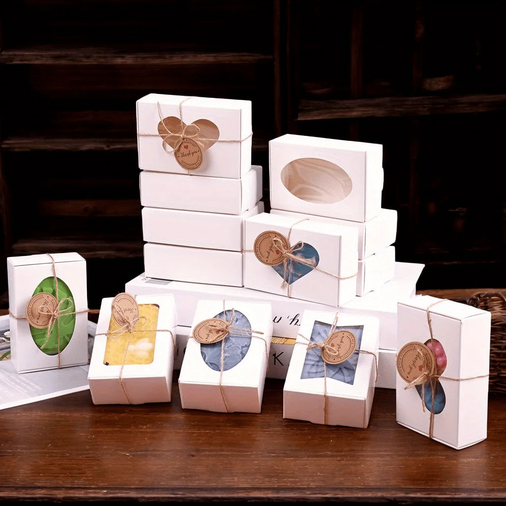 20set Soap Boxes with Thank You Gift Tags for Homemade Soap,Small Kraft Soap Box with 20pcs Gift Tag and 20pcs Jute Rope