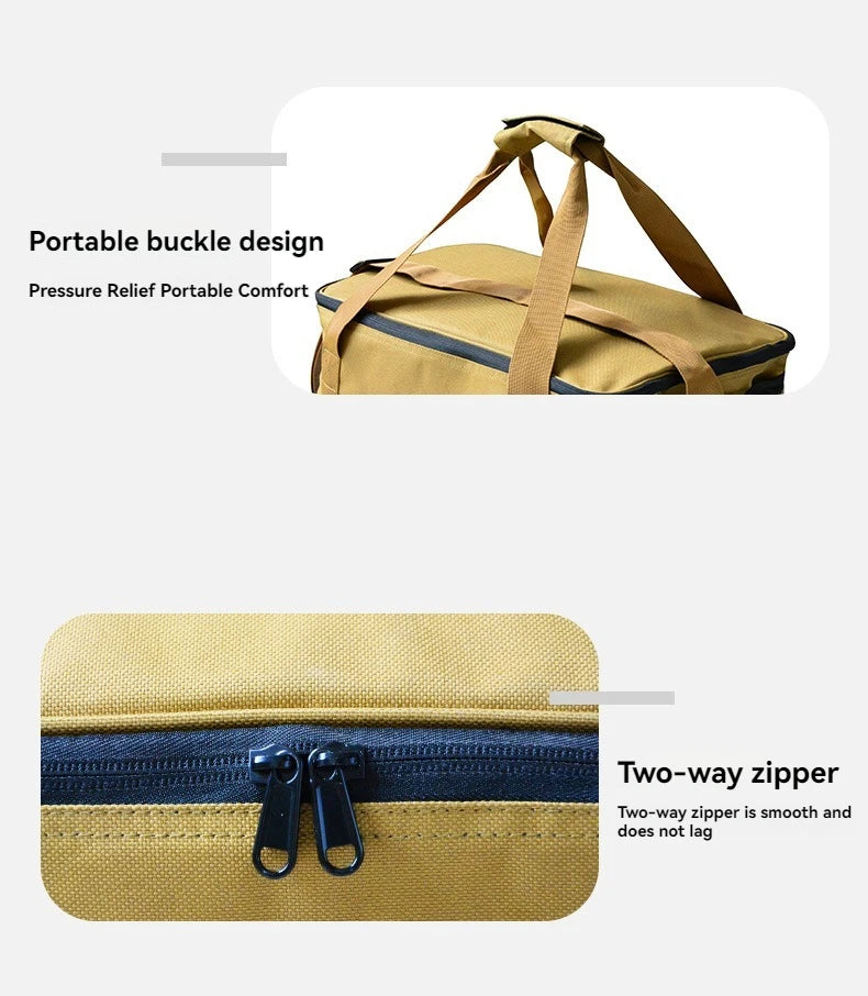 Outdoor cooking set - set of pots and gas tanks - shock-proof picnic bag - storage bag for camping utensils - ice bag - large ca