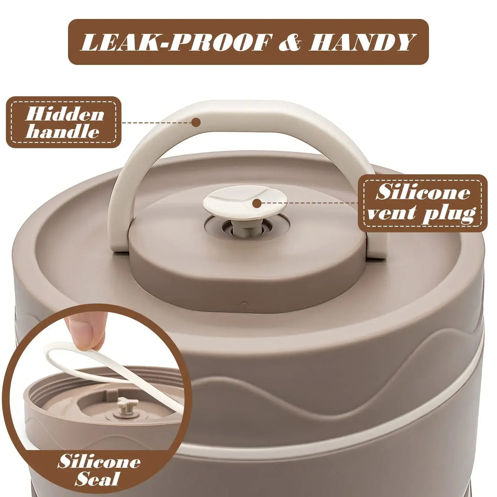 Lunch/Snack Box for Thermal, Stackable 2-Tier stainless steel Insulated Bento Box Set for Adult Kids Men Women