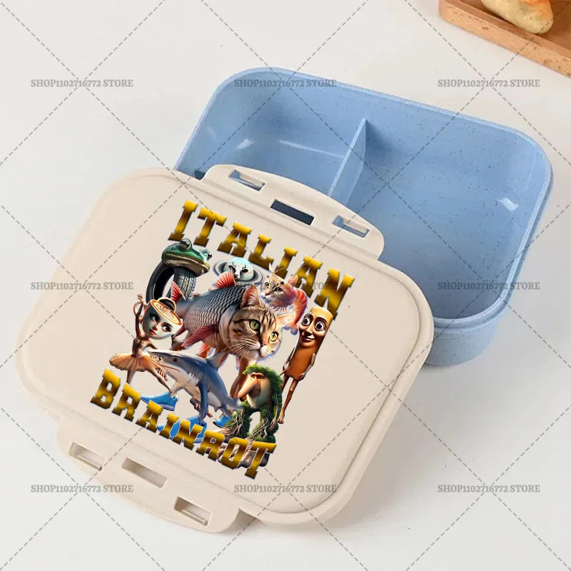 Italian Brainrot Bento Lunch Box Tralalero Tralala Boy Girl Food Storage Containers Kids School Picnic Lunchbox Dinner Case Gift
