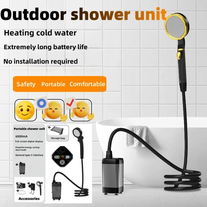 Outdoor shower unit - Portable electric shower head, suitable for bathing in camping, construction sites and dormitories, etc.
