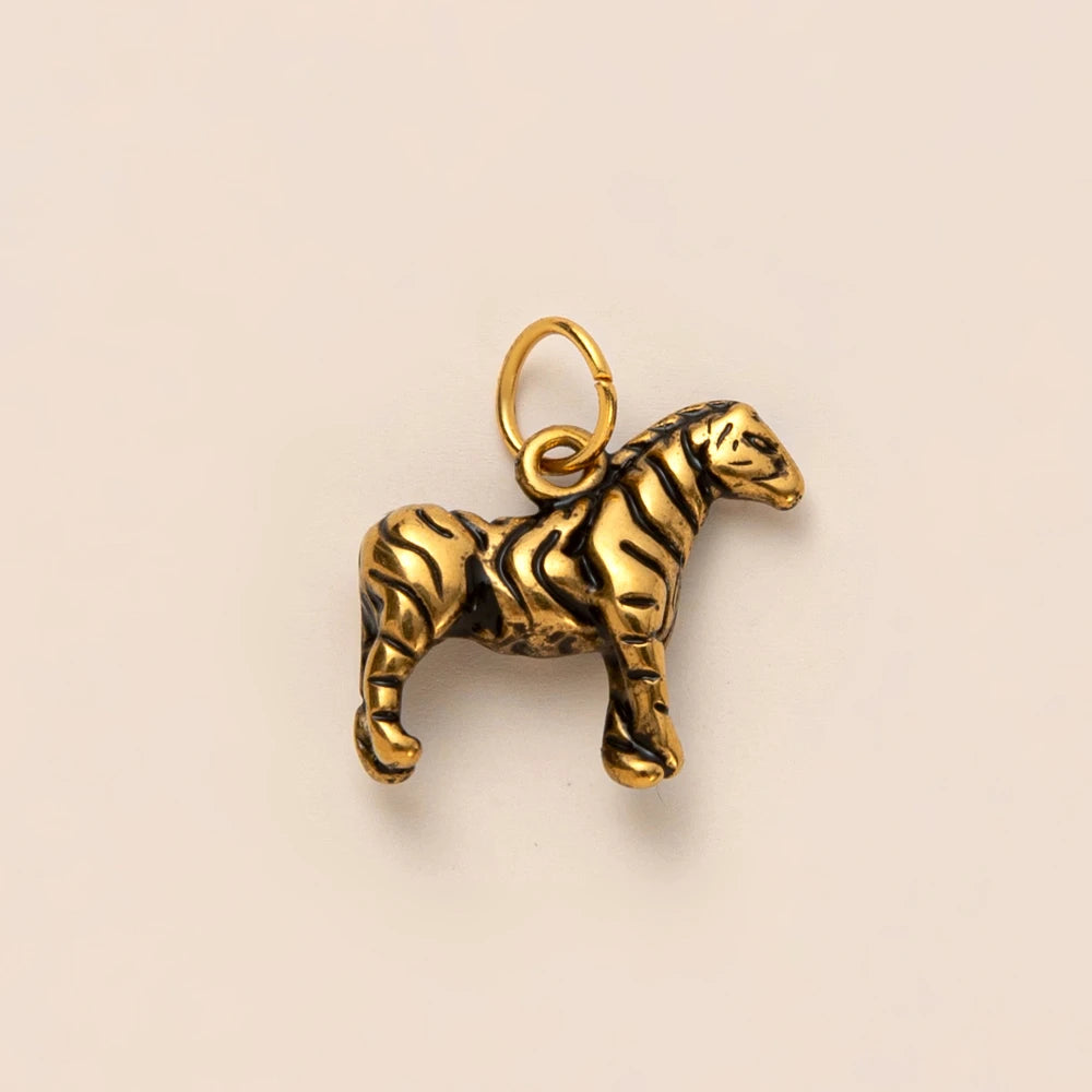 Animal Series Pendant Stainless Steel DIY Small Pendant Vacuum Plated 18K Gold Color Preserving Accessory in Furnace