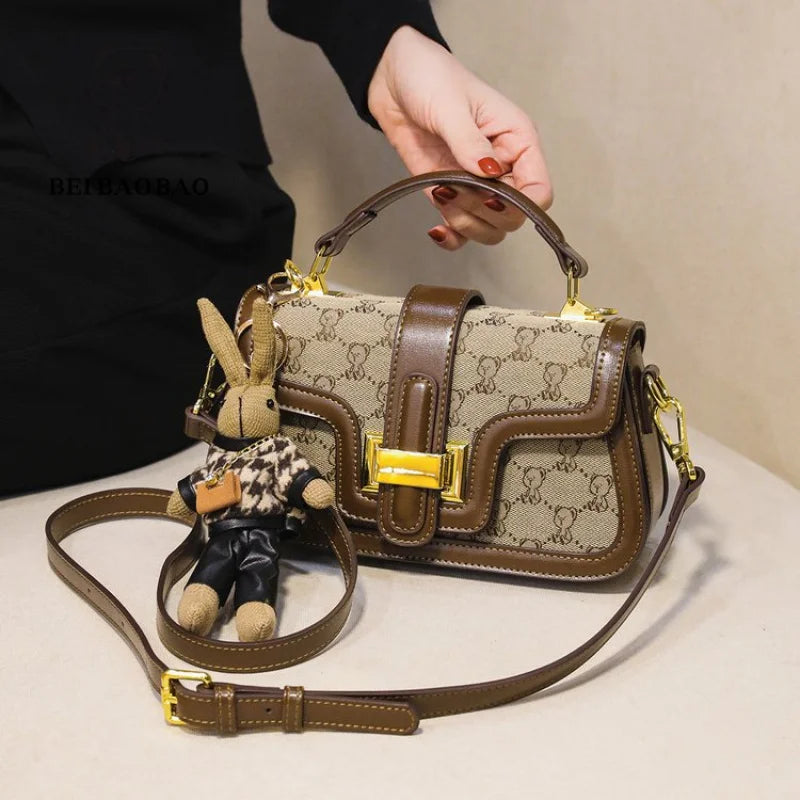 Premium Ladies Leather Handbag Designer Shoulder Bag Women's Crossbody Purse Classic Elegant Tote Bag