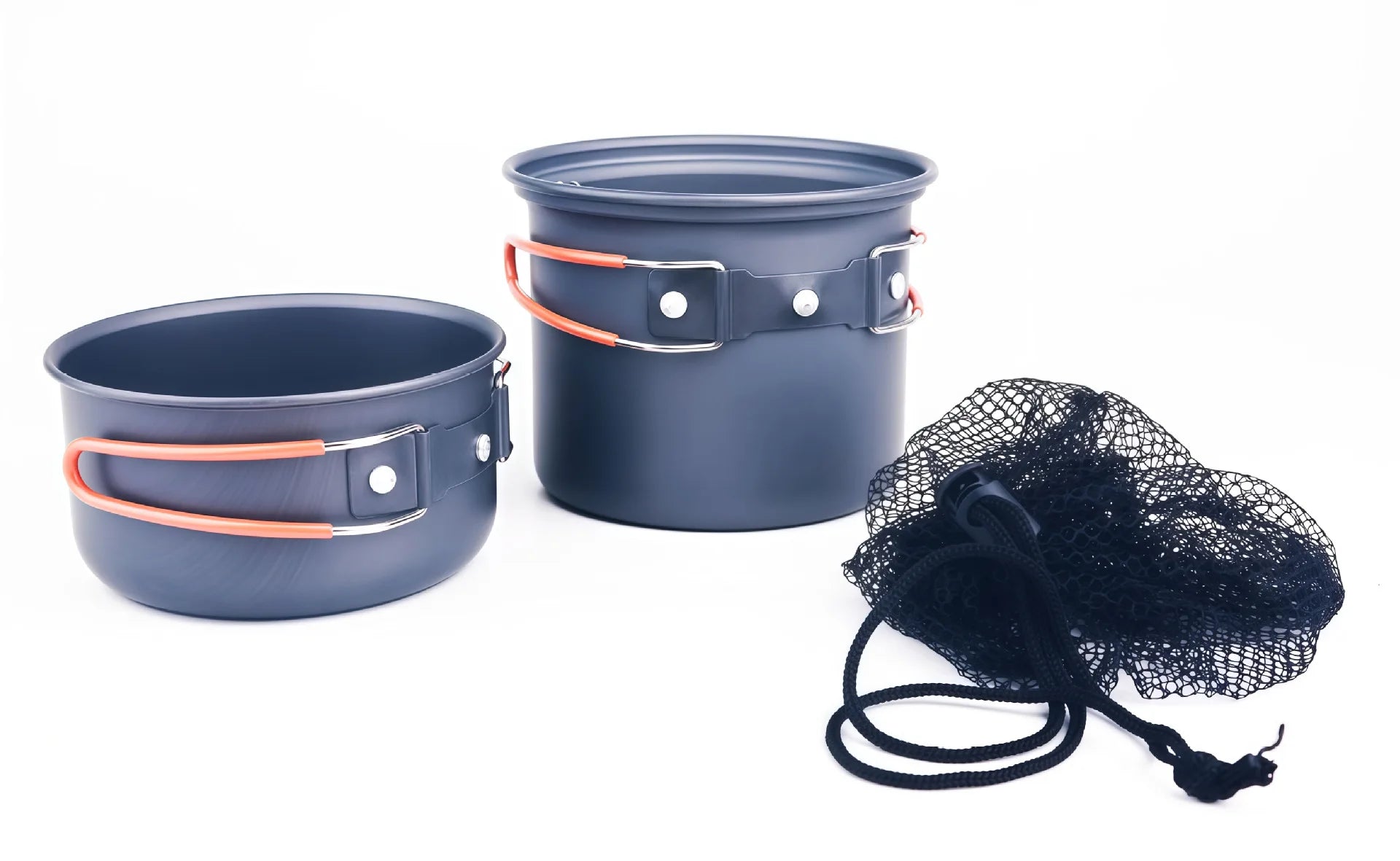 Outdoor Gray Durable Camping Pot Outdoor Cooking Gear Portable Cookware Hard Anodized Aluminum Ultralight Cookware Set