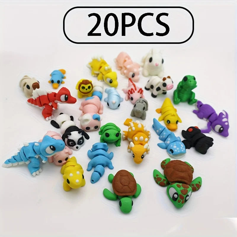 10/20 animal ornaments - colorful cartoon-style plastic decorative statues, including dogs, cats, rabbits, dinosaurs, etc.,
