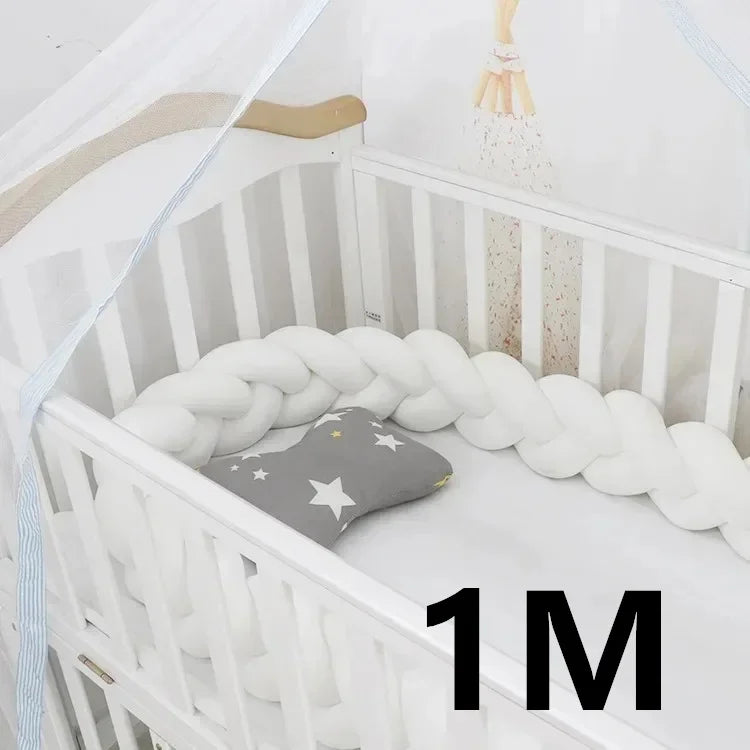 Baby Crib Protector Bed Braid Knot Cushion for Infant Kids 3 Shares Toddler Baby Bed Bumpers In The Crib Newborn 1M/2M/3M/4M