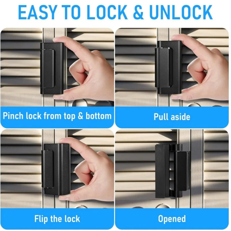 New Inward Home Security Door Reinforcement Lock,3 Inch Stop,Aluminum Alloy Anti-theft Door Locks Preventing Unauthorized Entry