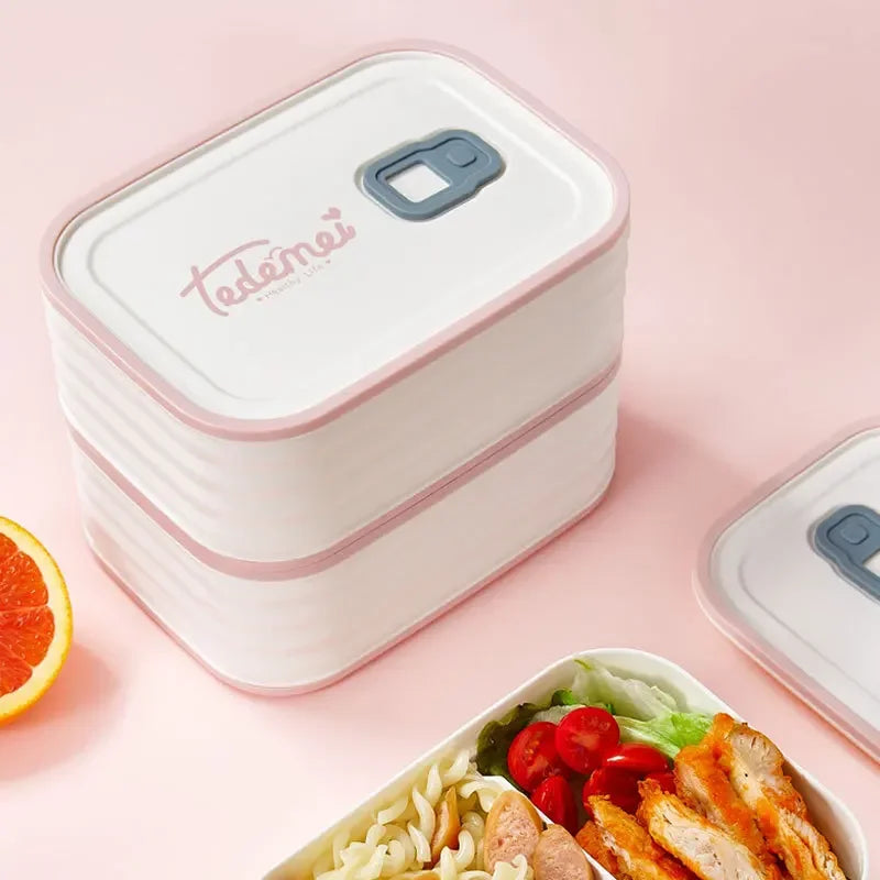 Bento Lunch Box  Sealed Leak Proof Cute Anti Drop Safe for Students Suitable for Microwave Heating Children's Lunch Box