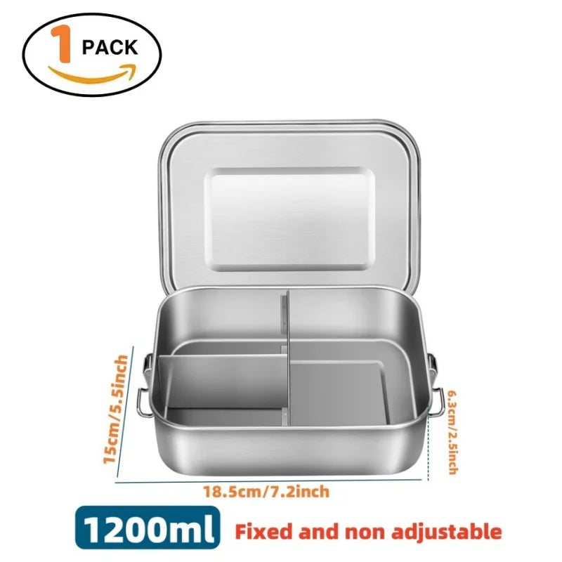 Bento Lunch Box adults, 304 Stainless Steel airtight lunchbox Food taper Meal Prep Containers,Packed lunch Bento Box BPA-free