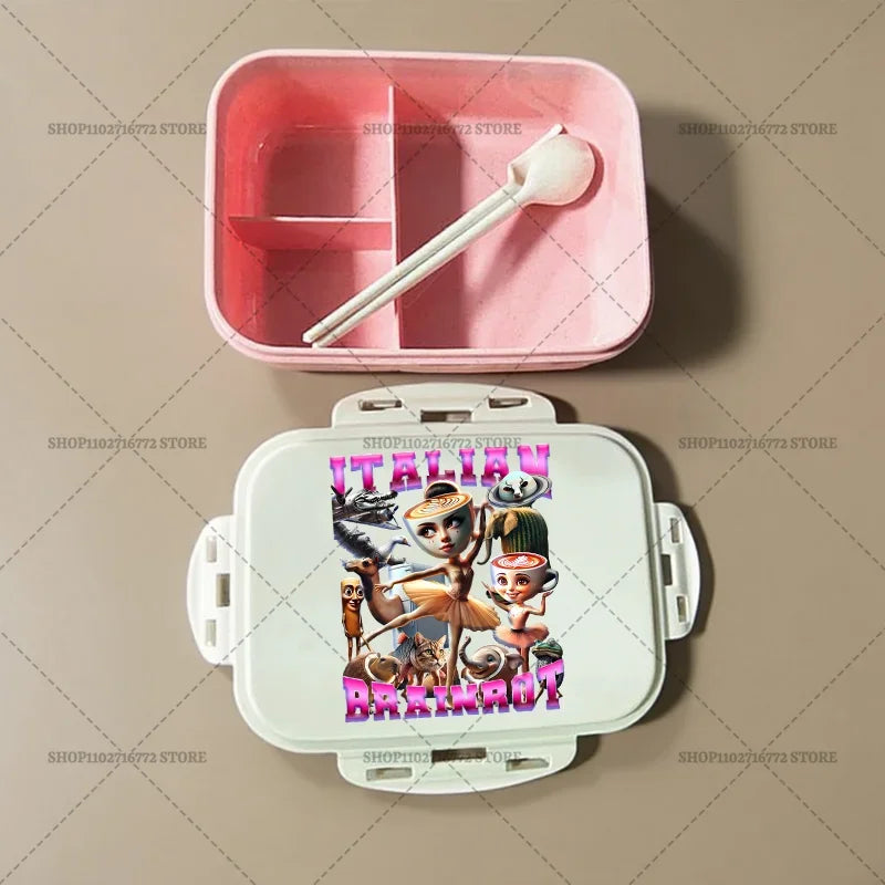 Italian Brainrot Bento Lunch Box Tralalero Tralala Boy Girl Food Storage Containers Kids School Picnic Lunchbox Dinner Case Gift