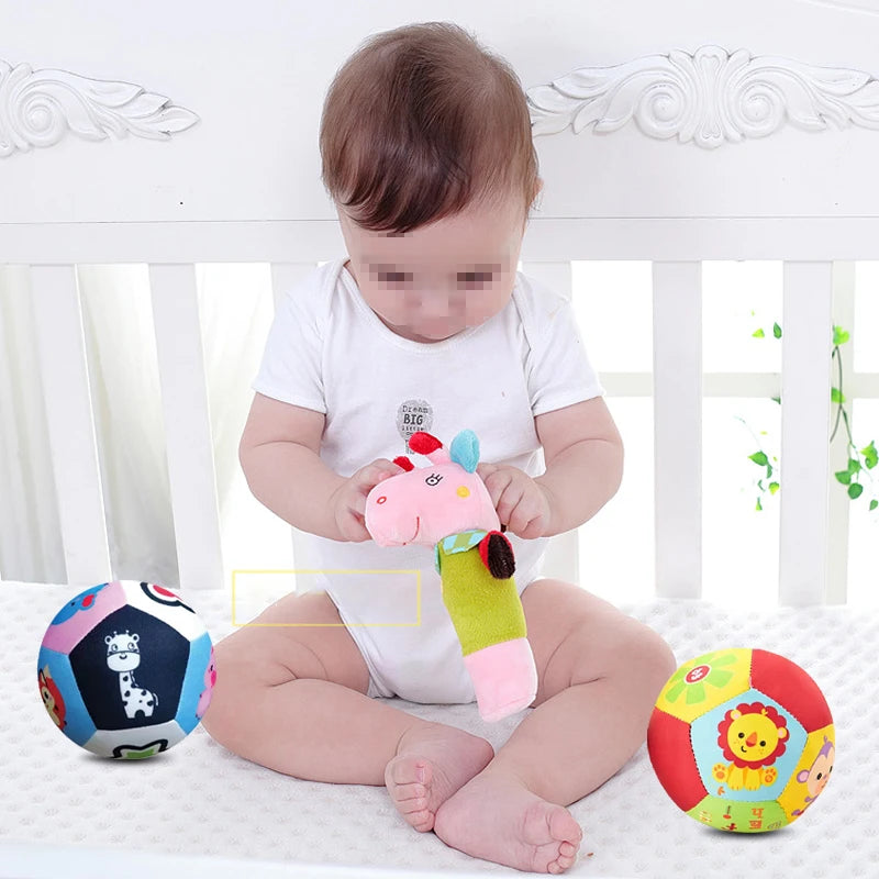 Baby Hand Grasp Ball Animal Cognition Ball Hand Grasp Rattle Parent Child Interactive Toys