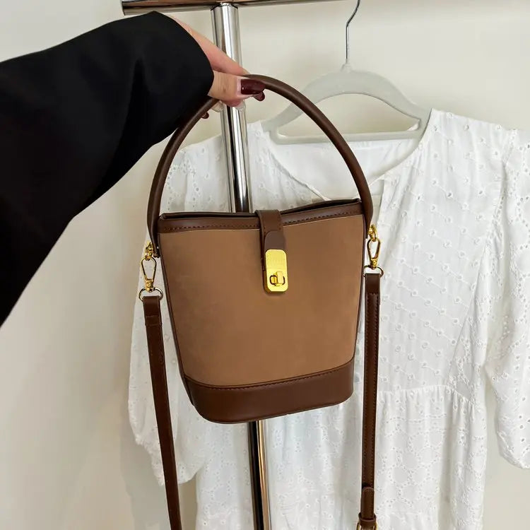 Ladies Tote Bag Made Of Pentagon-Printed Leather Boasting High-End Andorra Commuter Spacious Soft Style