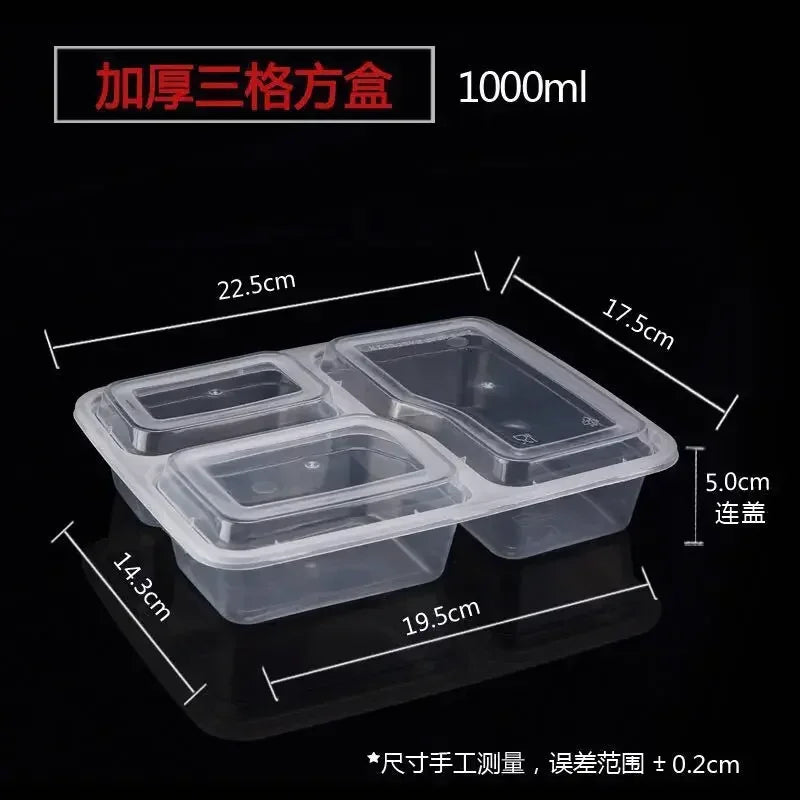 Plastic Reusable Bento Box Meal Storage Food Prep Lunch Box 1/2/3 Compartment Reusable Microwavable Containers Home Lunchbox