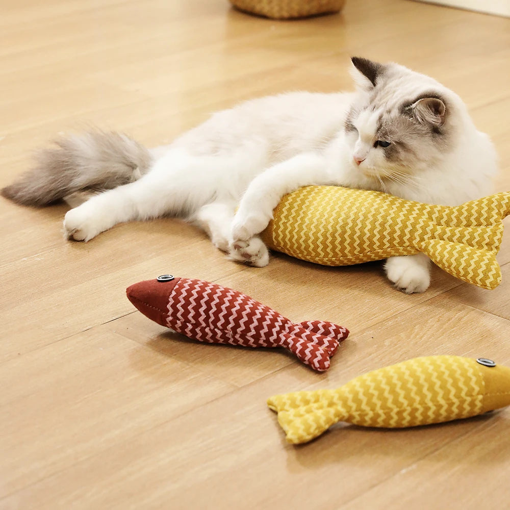 Cat Toys Fish Interactive Cat Toy Cat Chew Toy Simulation Fish Cat Pillow Kitten Exercise Kicker Toys for Indoor Cats Kitty Kit