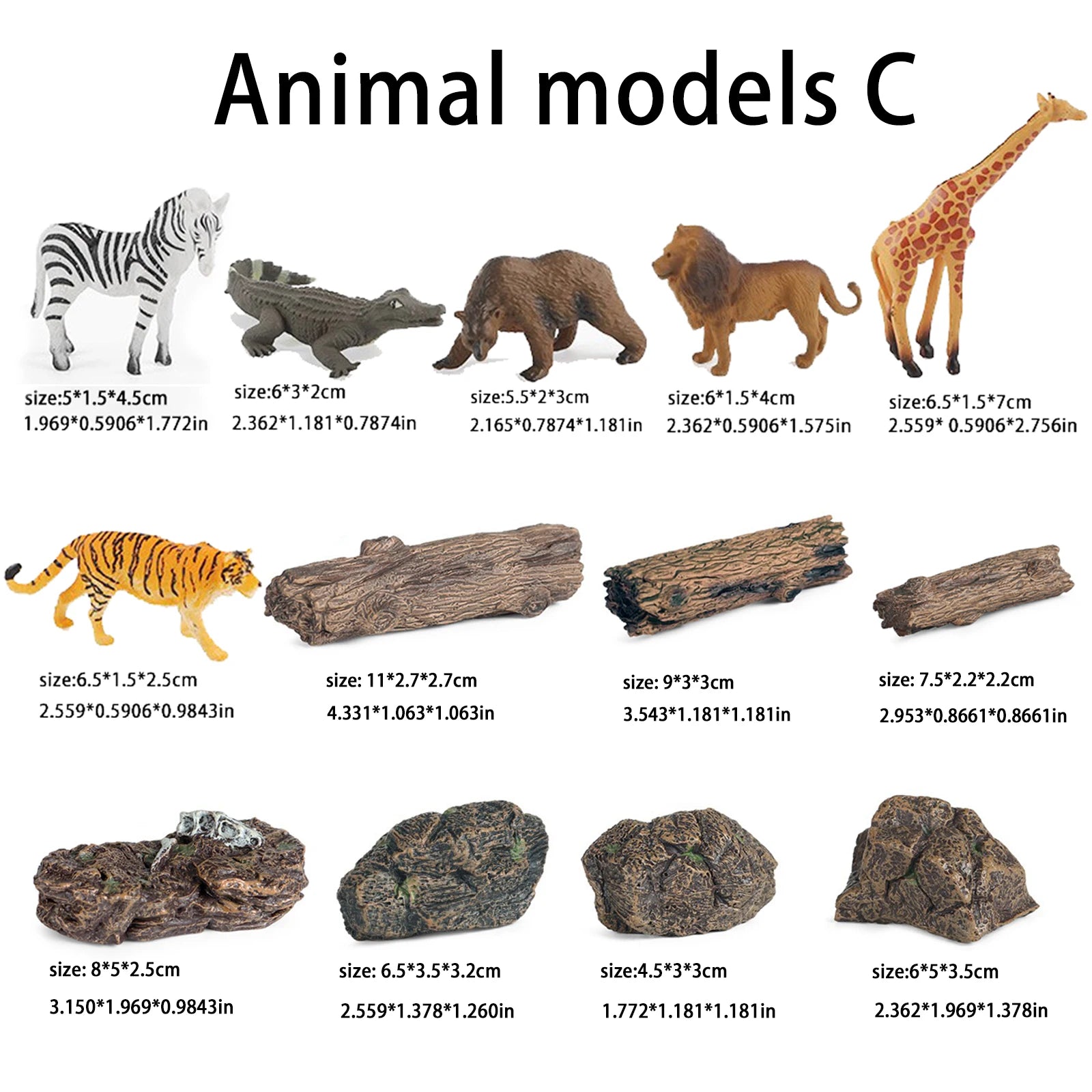 Simulated Animal Models, Children'S Toys, Wild Tigers, Lions, Elephants, Giraffes, Hippopotamuses, Solid Simulation Of Animal Li