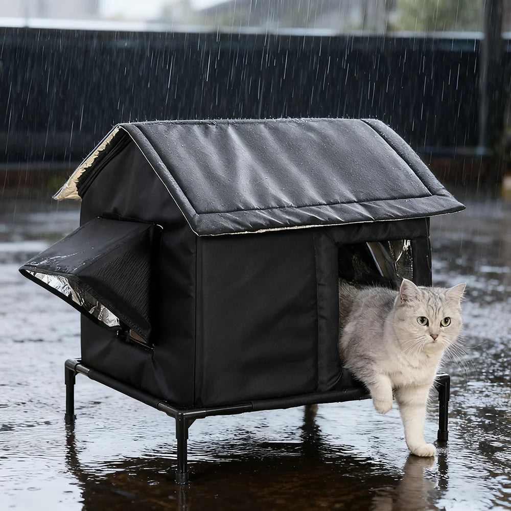Cat House for Outdoor Puppy Waterproof Fully Insulated Selfwarming Shelter for Stray and Feral Cat Houses Beds for Indoor Cats