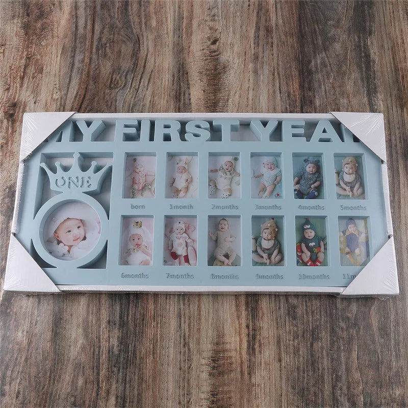 Baby Keepsake Frame 0-12 Months Pictures My First Year Photo Frame Newborn Memory Gifts Souvenirs Photo Frame For Babies