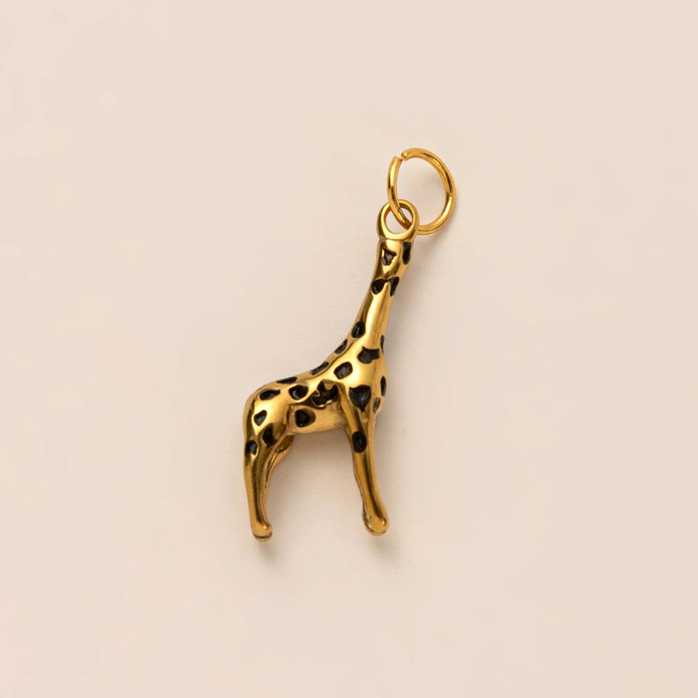 Animal Series Pendant Stainless Steel DIY Small Pendant Vacuum Plated 18K Gold Color Preserving Accessory in Furnace