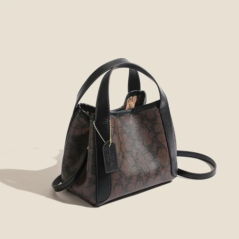 Fashion Elegant Paris Inspired Tote Bag - Minimalist Solid Color Designer Handbag with Premium Leather and Letter Logo Detailing