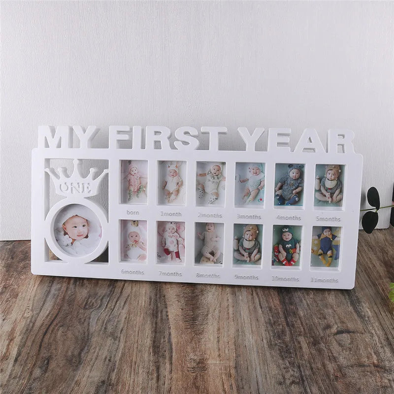 Baby Keepsake Frame 0-12 Months Pictures My First Year Photo Frame Newborn Memory Gifts Souvenirs Photo Frame For Babies