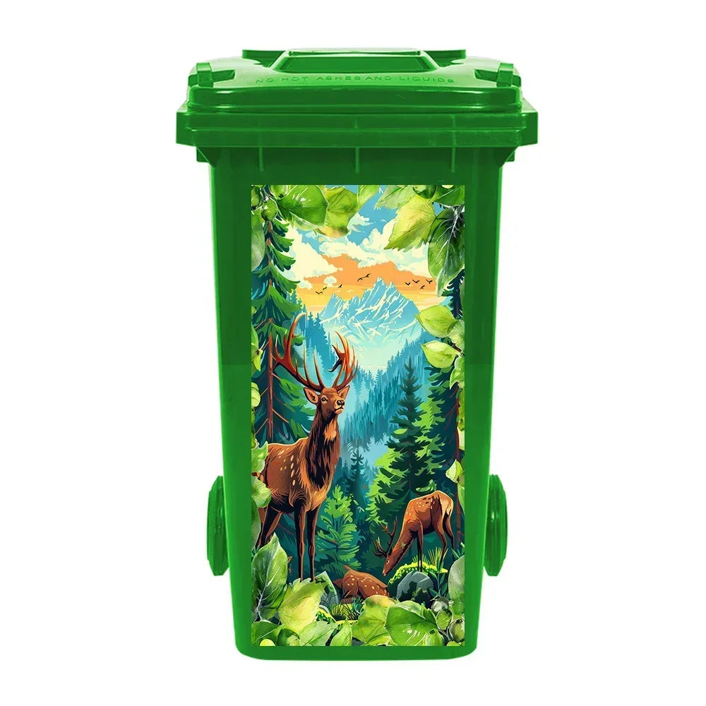 Cute Animal Outdoor Trash Can Decoration Self-adhesive Waterproof Stickers Litter Bins Renovation Cover Decal Garbage Bin Mural