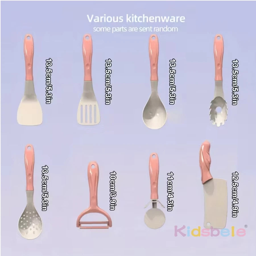 Large Kids Play Kitchen Set – Pretend Cooking Toys with Pots, Utensils, Stove & Food Accessories for Role Play