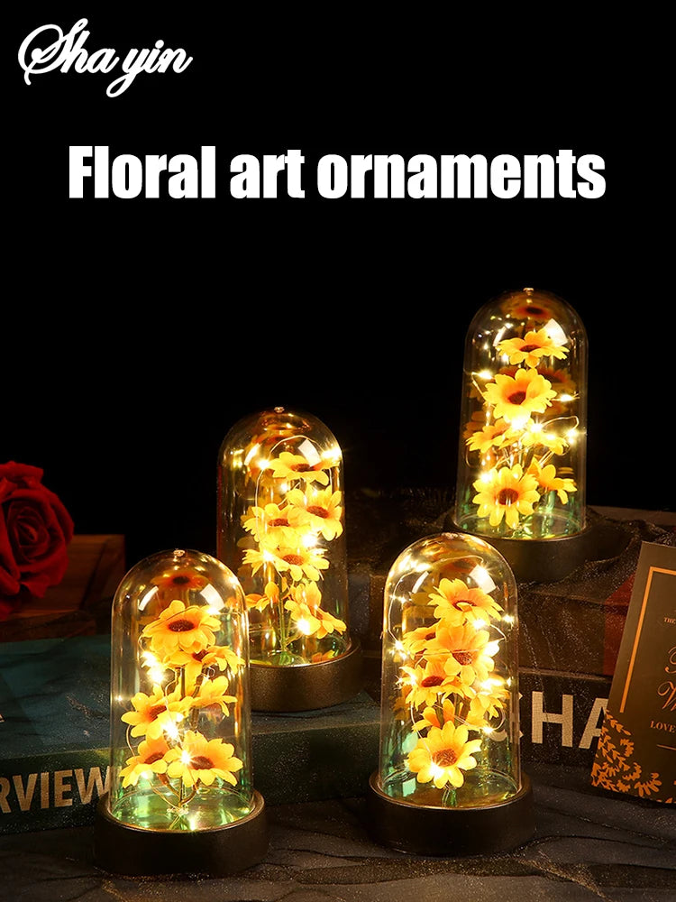 Graduation season gift small sunflower plastic set Mother's Day send wife send mother Valentine's Day eternal flower gift Birthd