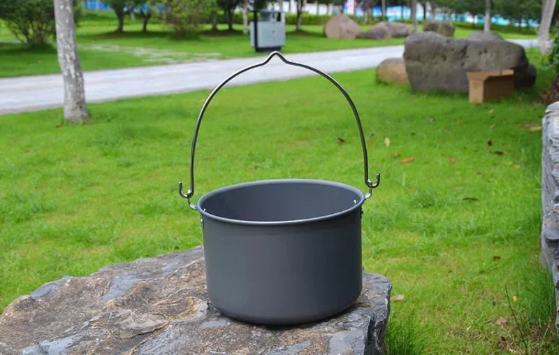 Outdoor Hanging Pot, Camping Pot, Large Barbecue Pot, Self Driving Portable Cookware, Outdoor Cooking Set, Picnic Non Stick Pot