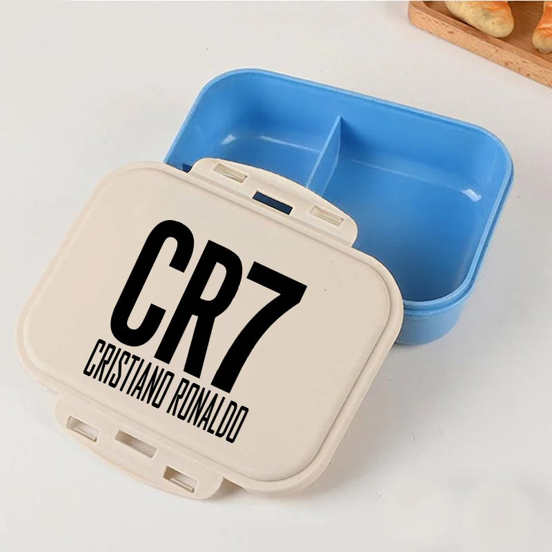 Football Star Ronaldos Bento Lunch Box Kawaii Portable Bento Boxs Student Hermetic Food Crisper Single Layer Capacity Kids Gift