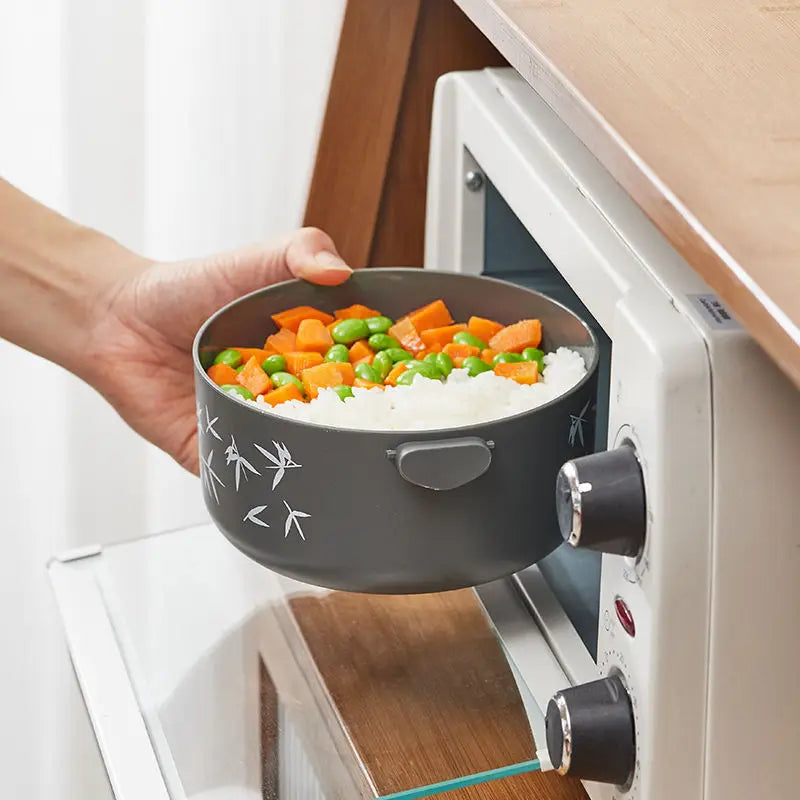 Stackable Bento Box Portable Cute Cartoon Children Lunch Box Double Layer Food Storage Container Eyeglass Bear Thermal Bento Box