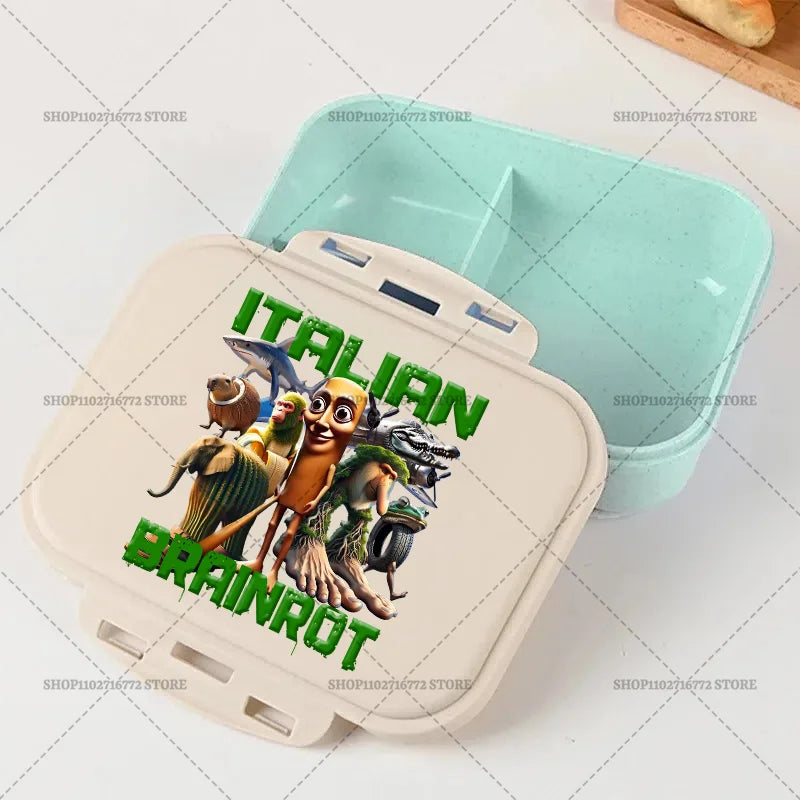 Italian Brainrot Bento Lunch Box Tralalero Tralala Boy Girl Food Storage Containers Kids School Picnic Lunchbox Dinner Case Gift