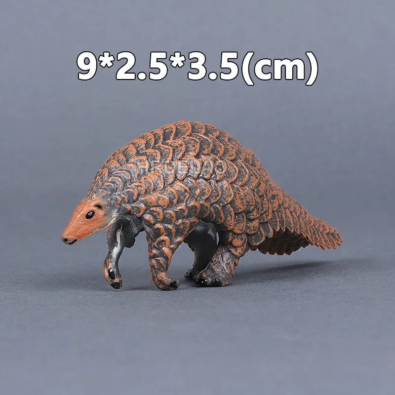 Realista Wild Animal Figurines Zoo Wolf Monkey Bat Chameleon Pangolin Squirrel Donkey Horse Action Model Toys for children Gift