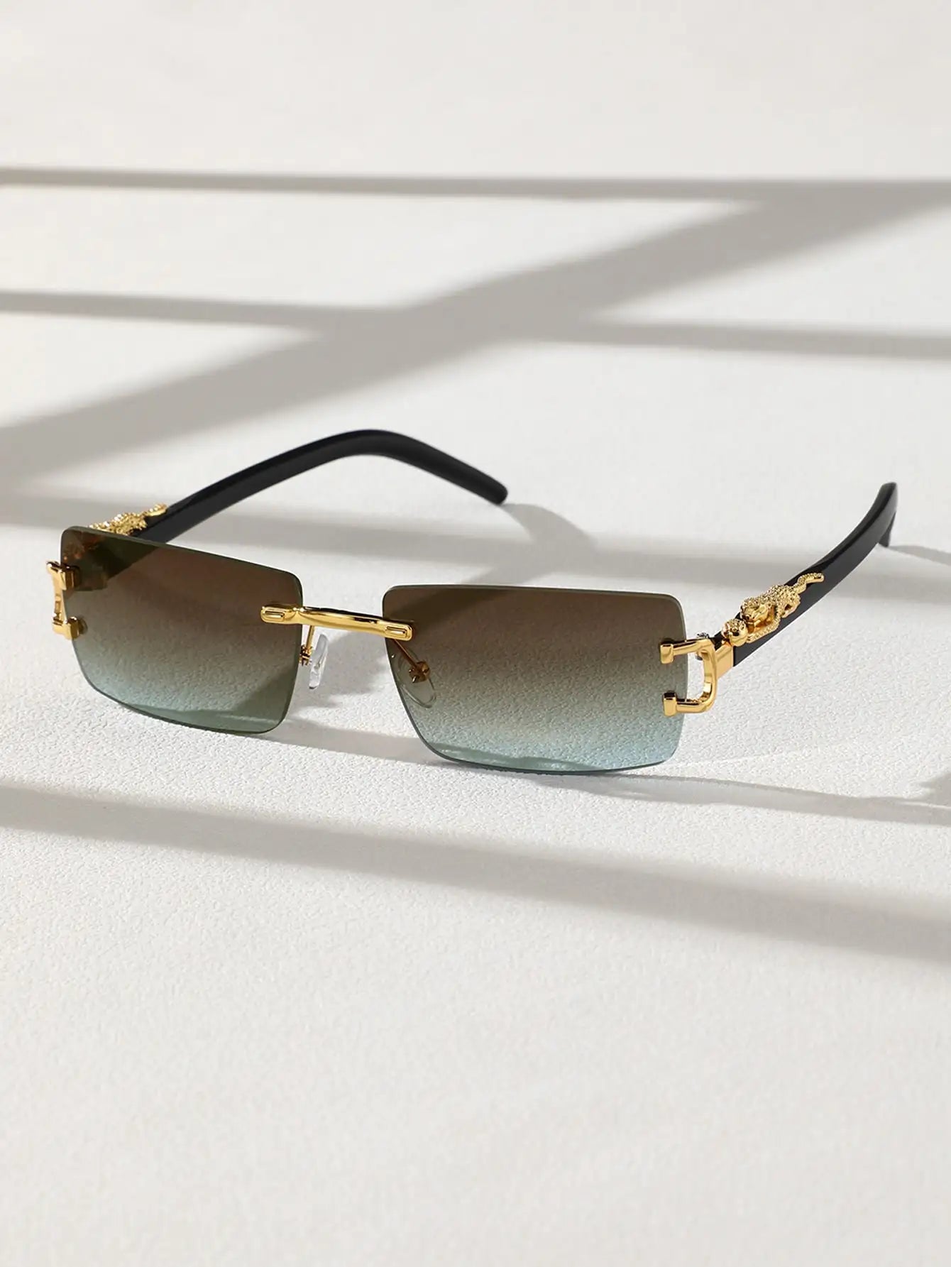 1/2 PCS Fashionable Trendy Frameless Rectangular Personalized Sunglasses For Daily Life