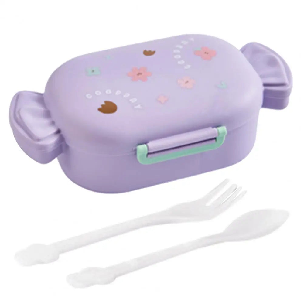 Cartoon Bento Box for Kids School Food Storage Container Microwavable Portable Picnic Basket Round Lunchbox with Handle