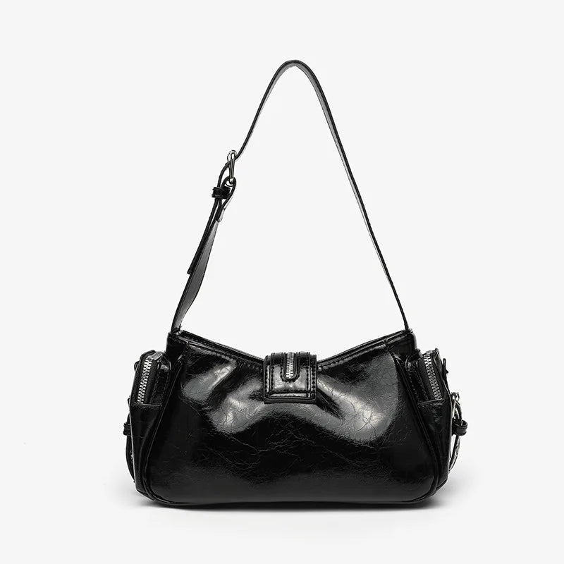 NEW Bags Women Luxury Designer leopard print Handbags Purses 2025 New PU Vintage Oil Wax Leather Rivet Small Underarm Shoulder