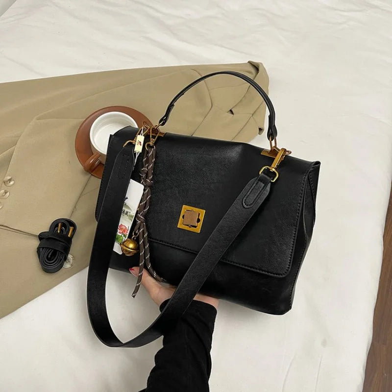 Elegant Crossbody Handbag Luxury Brand Leather Women's Bag Famous Designer Classic Paris Daily Vintage Commuter Bag