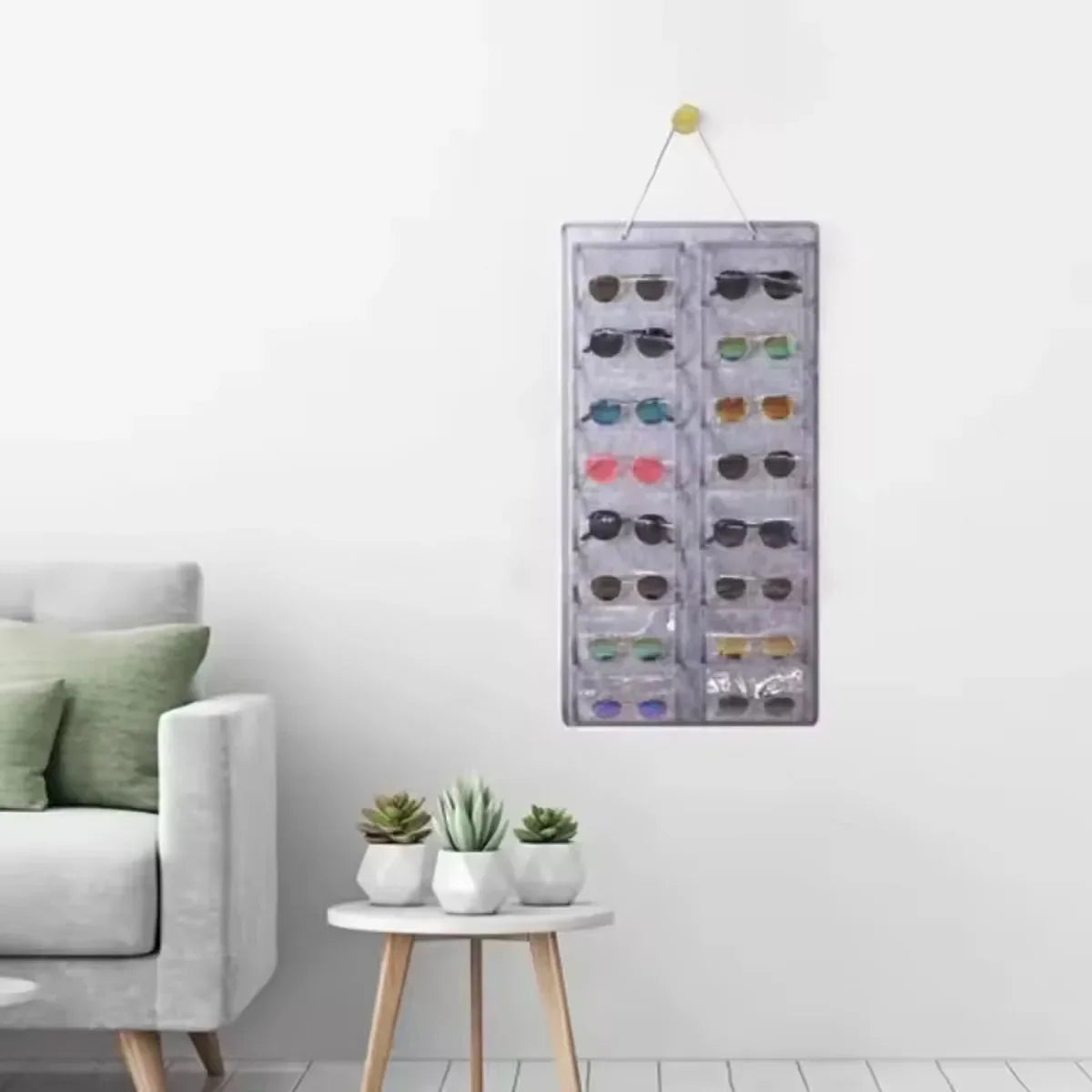 16 Slot Felt Glasses Storage Bag Used for Storing Sunglasses Glasses Display Stands Hanging Bags Wall Pockets Storage Bags