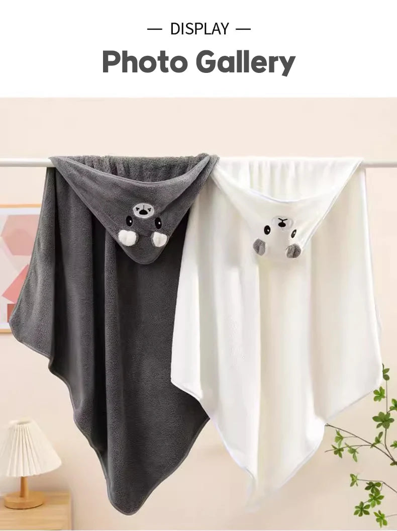 Cute Bath Towel for Baby Soft Absorbent Towel Newborn Swaddle Wrap Baby Blankets for Girls Boys