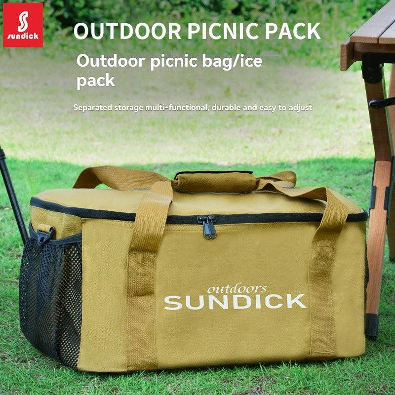 Outdoor cooking set - set of pots and gas tanks - shock-proof picnic bag - storage bag for camping utensils - ice bag - large ca