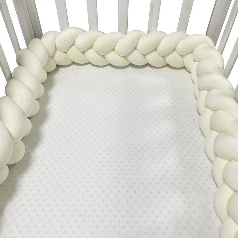Baby Crib Protector Bed Braid Knot Cushion for Infant Kids 3 Shares Toddler Baby Bed Bumpers In The Crib Newborn 1M/2M/3M/4M