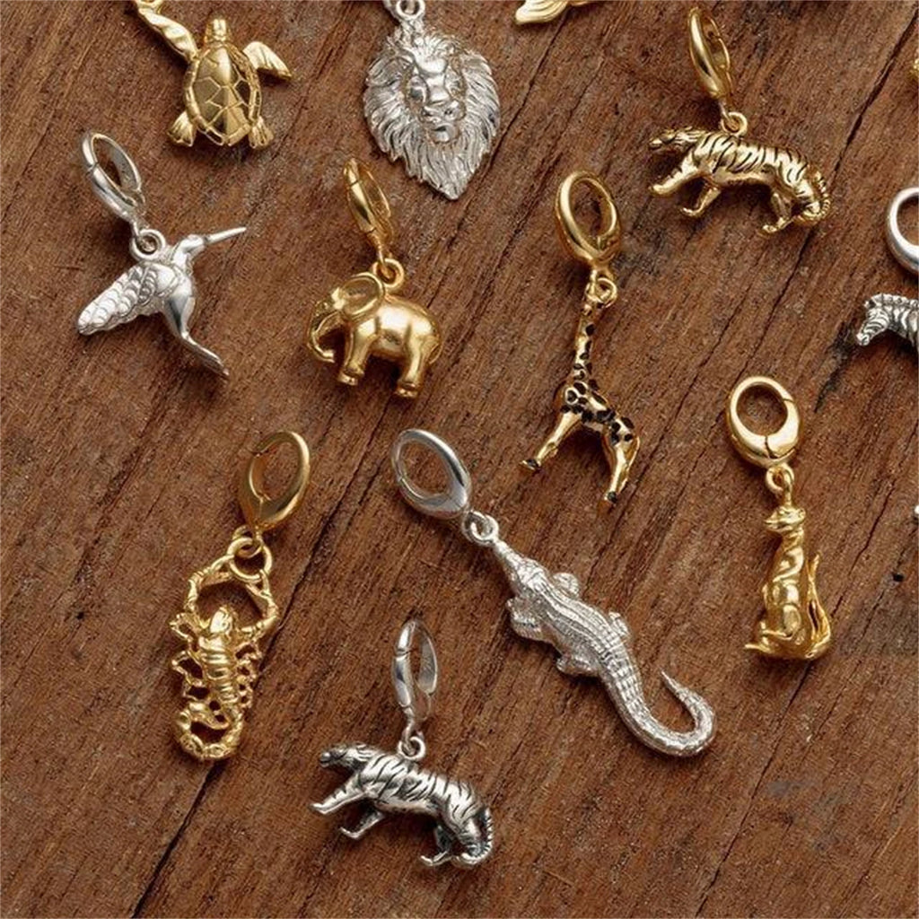 Animal Series Pendant Stainless Steel DIY Small Pendant Vacuum Plated 18K Gold Color Preserving Accessory in Furnace