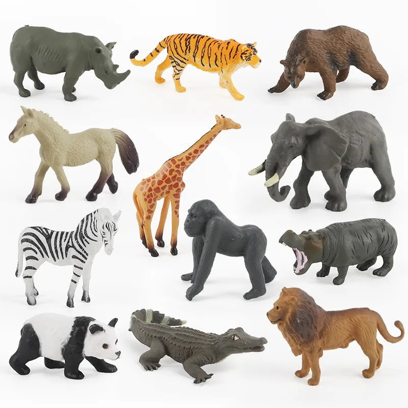 Simulated Animal Models, Children'S Toys, Wild Tigers, Lions, Elephants, Giraffes, Hippopotamuses, Solid Simulation Of Animal Li