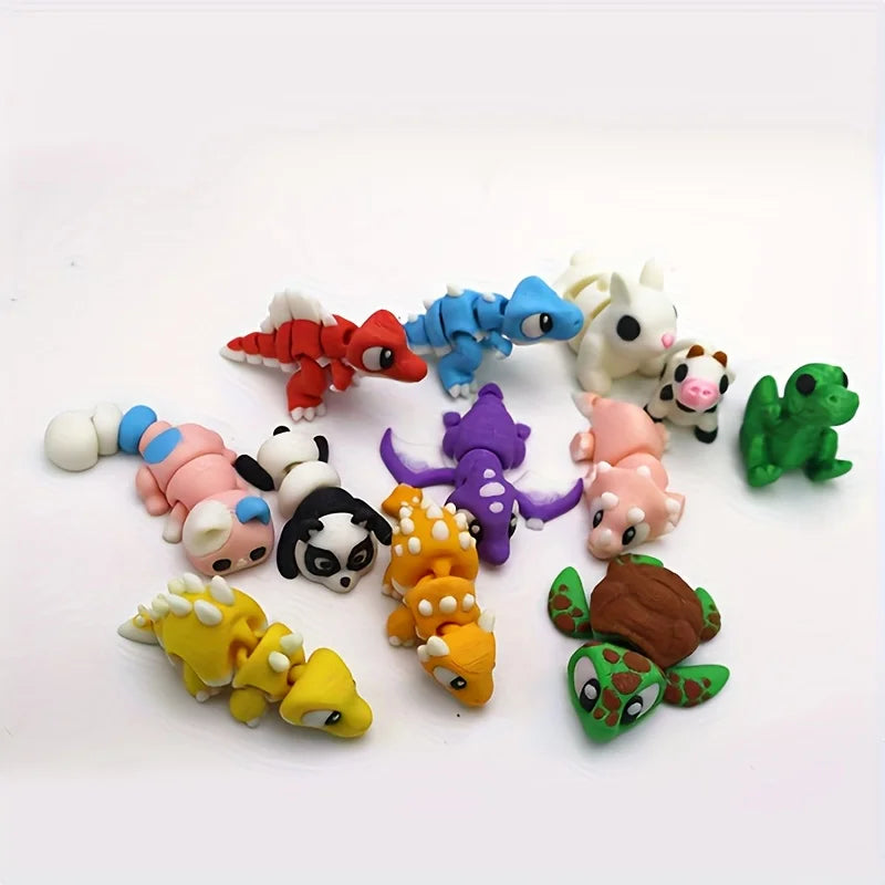 10/20 animal ornaments - colorful cartoon-style plastic decorative statues, including dogs, cats, rabbits, dinosaurs, etc.,
