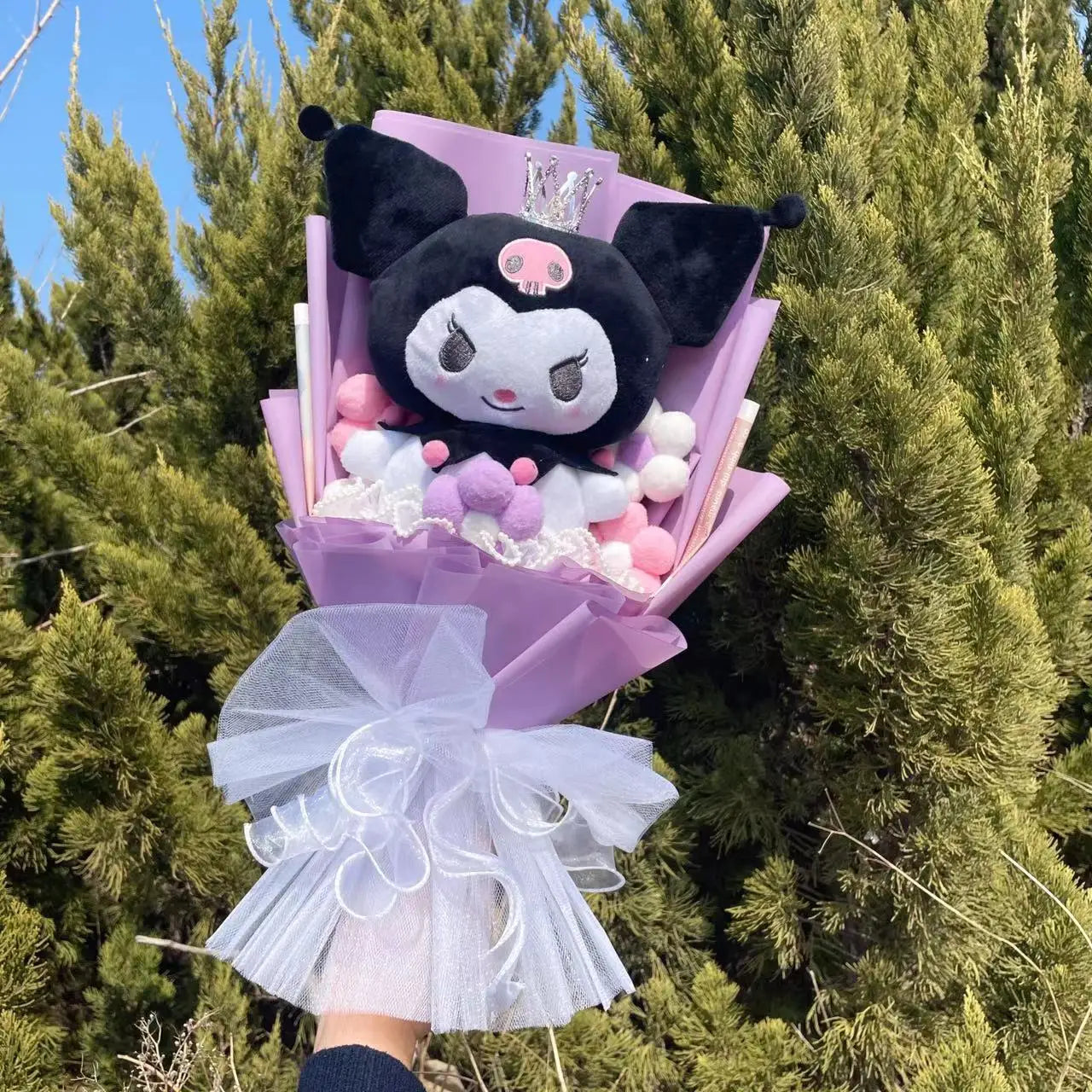 Christmas Gifts Cartoon Plush Bouquet My Melody Kuromi Cinnamoroll Kt Cat Plush Doll Toy  Valentine Graduation Gifts