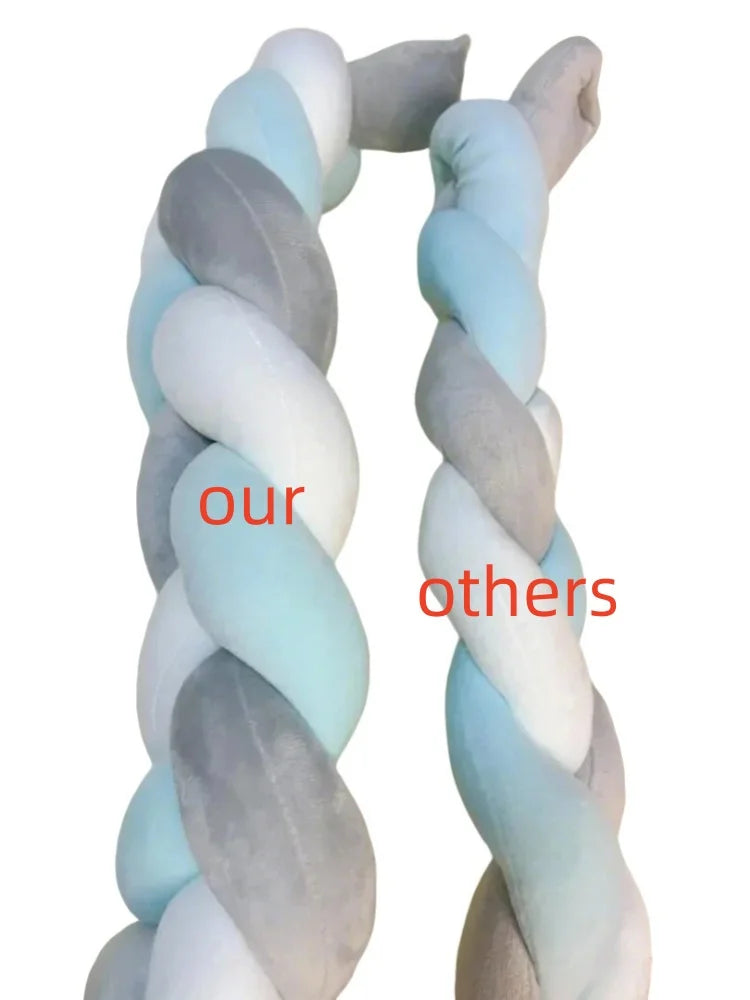 Baby Crib Protector Bed Braid Knot Cushion for Infant Kids 3 Shares Toddler Baby Bed Bumpers In The Crib Newborn 1M/2M/3M/4M